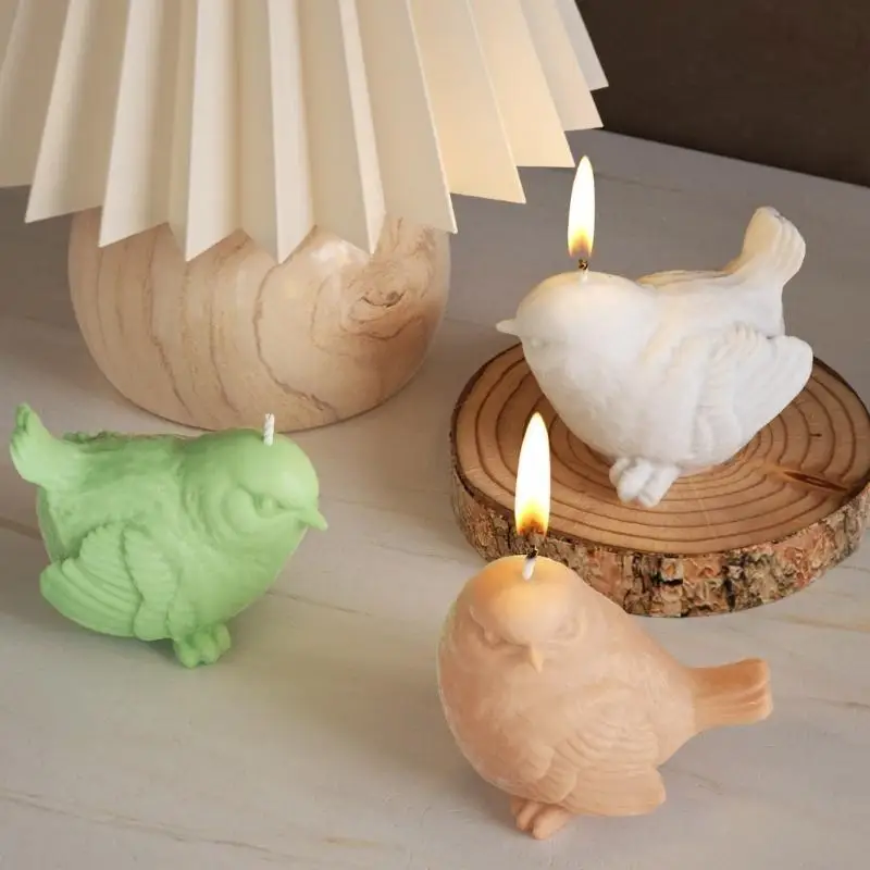 195C Sturdy Silicone Mold To Craft 3D Bird Ornaments Portable Accessory for Candle Making and Plaster Craft Supplies