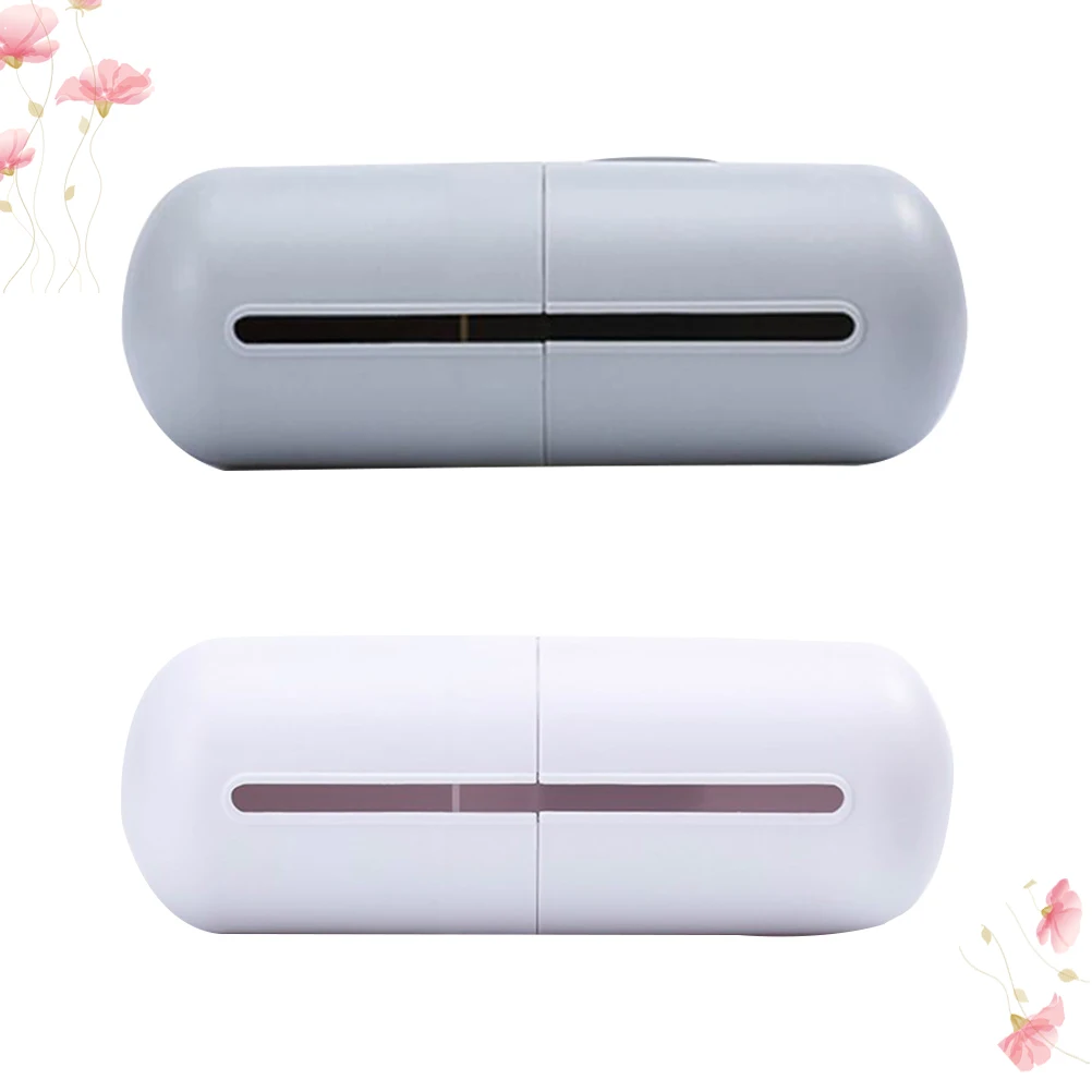 

2 Pcs Garbage Storage Box Fits Standard Trash Rolls Dispenser Mini Capsule Shape Wall Mount Container Waste