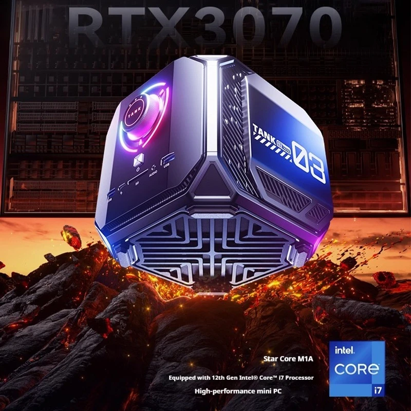 M1a Mini Host 12th Gen Core 12700h/Rtx3070 بطاقة رسومات مخصصة عالية الأداء كمبيوتر ألعاب محمول صغير لسطح المكتب