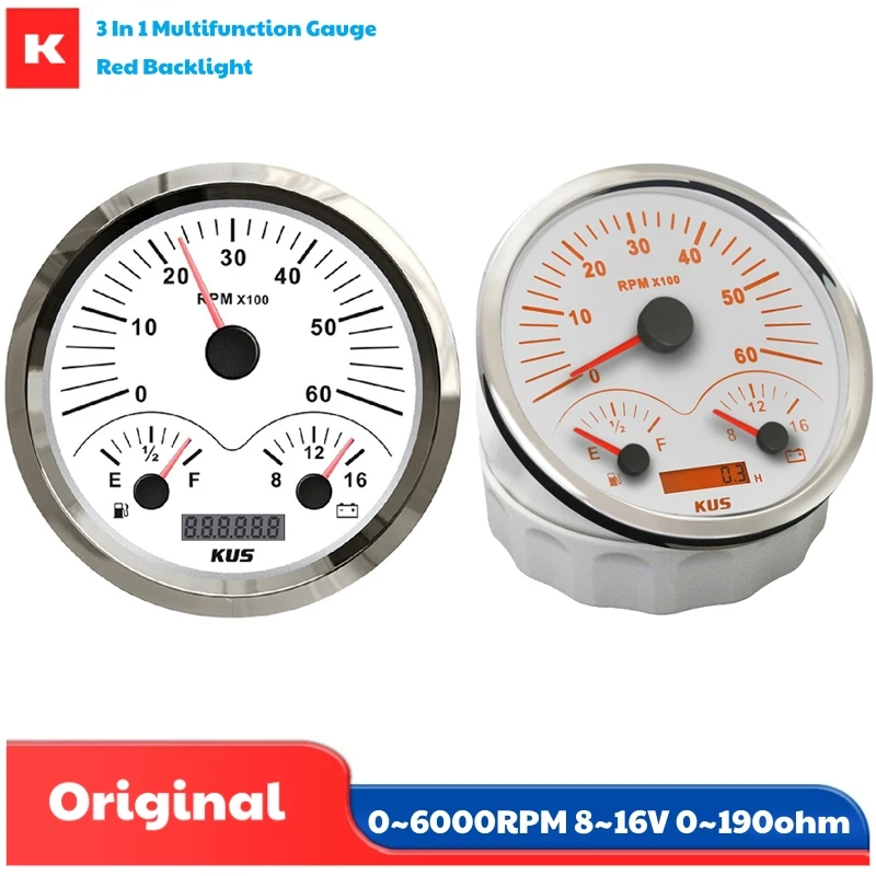 

Многофункциональный инструмент KUS Cars, 0-190 Ом, указатели уровня топлива, 8–16 В, вольтметр, 110 мм, 0–6000 об/мин, тахометры с красной подсветкой, 12 В/24 В