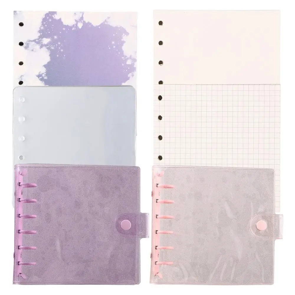 Agenda di cancelleria Kawaii A7 Notebook Libro di carte Quadrato a fogli mobili Raccogli foto Raccoglitore di libri Notebook Riviste glitterate