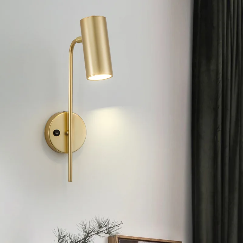 Wall Lamp Modern Rotatable Living Room Background LED Wall Light Bedroom Bedside Light Aisle Kitchen Study Long Pole Switch Lamp