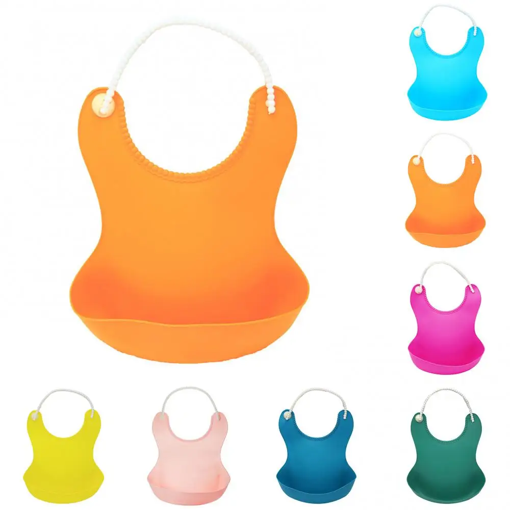 

Baby Aprons Cute Leak-Proof Silicone Drinking Eating Bib Feeding Apron Silicone Babi Bib Waterproof Saliva Dripping 3D Bibs