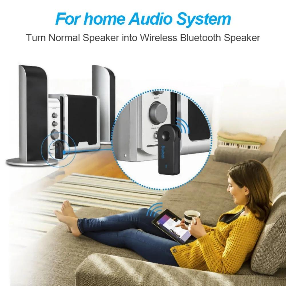 2 in 1 Wireless Bluetooth 5.0 Receiver Adapter 3.5mm Jack For Car Music Audio Aux A2dp Headphone Reciever Handsfree