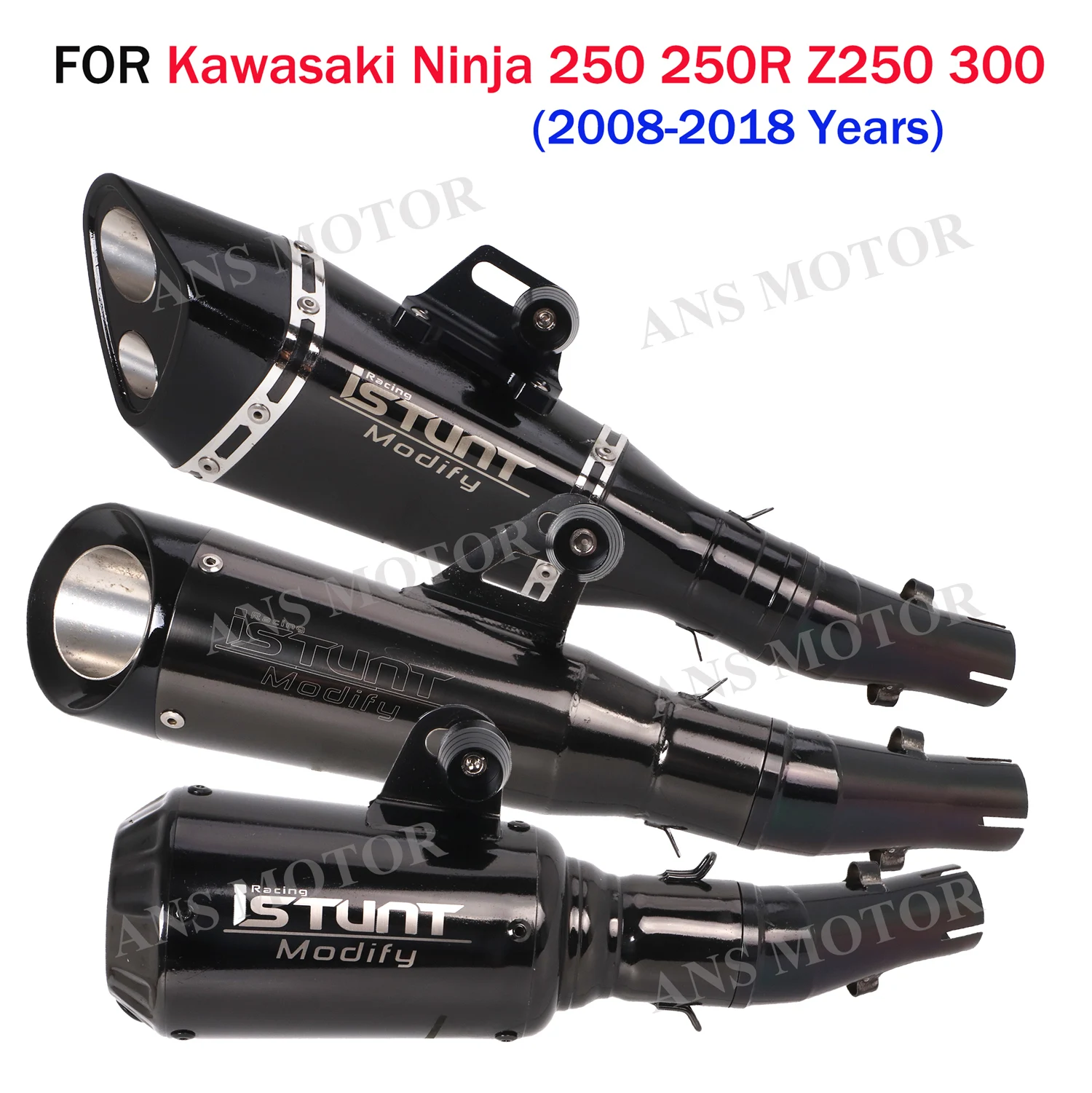 

For Kawasaki Ninja 250 250R Z250 Ninja 300 2008-2017 Motorcycle Exhaust System Slip On Exhaust Muffler Tail Pipes