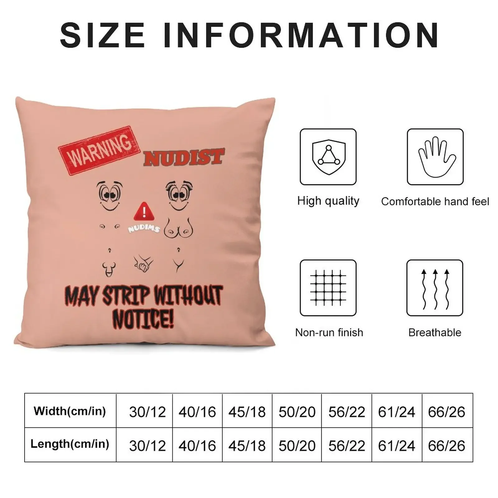 Warning! May Strip without Notice! Nudist C Bits Throw Pillow autumn decoration Christmas Pillow Covers Sofa Cushion pillow