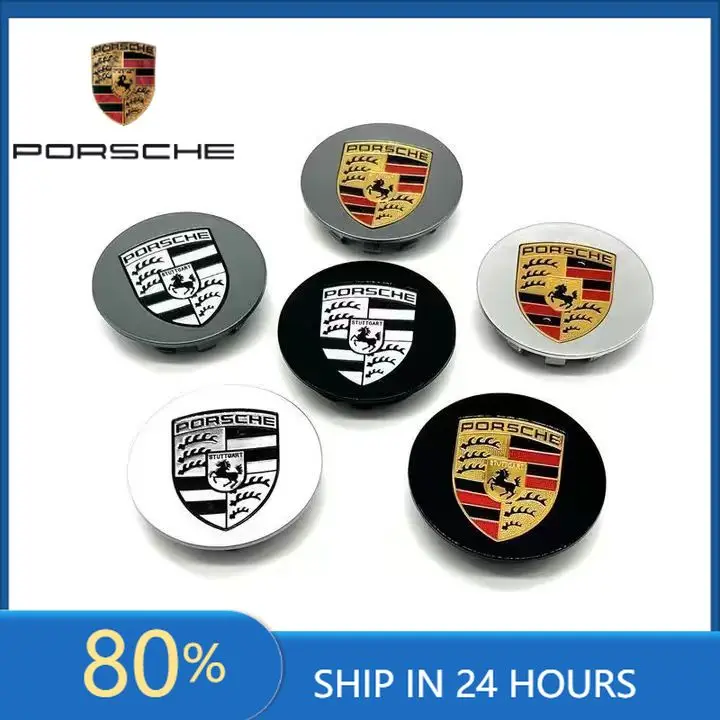 

Interior Stickers Fot Porsche 4 pieces of 76mm 65mm Porsche wheel hub replacement center cover modification accessories, suitabl