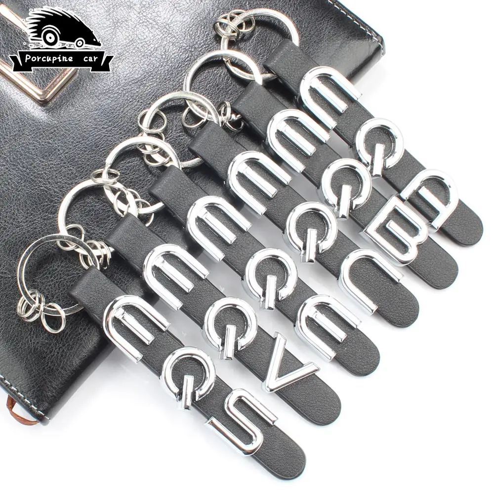 Zinc alloy leather Key Rings For Mercedes Benz EQA EQB EQC EQE EQV EQS 3D Car Keychain Metal Keyring Key Chain Rings Accessories