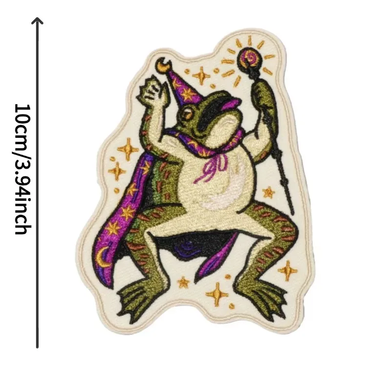 Wizard Toad Embroidered Patch Iron On Sew On Patches For Clothes Cap Bag Jacket DIY Gift Funny Magic Badge With Hot Adhesive