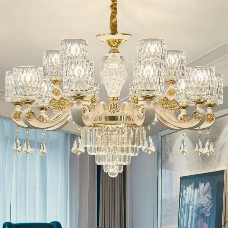 

Modern Living Room Dining Room Light Luxury Crystal Chandelier High-end Luxury Villa Duplex Hall Lighting Fixtures