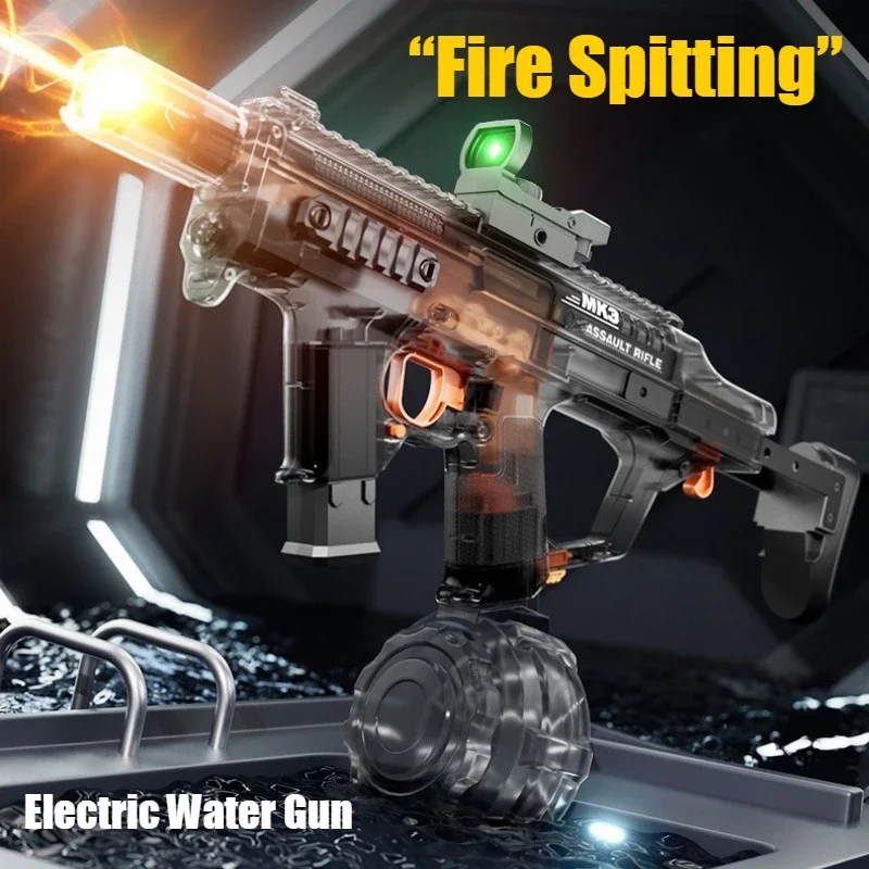 

MK3 Electric Continuous Shooting Water Gun Large-capacity Cool Flash Light Summer Outdoor High-Pressure Water Pistol Toy