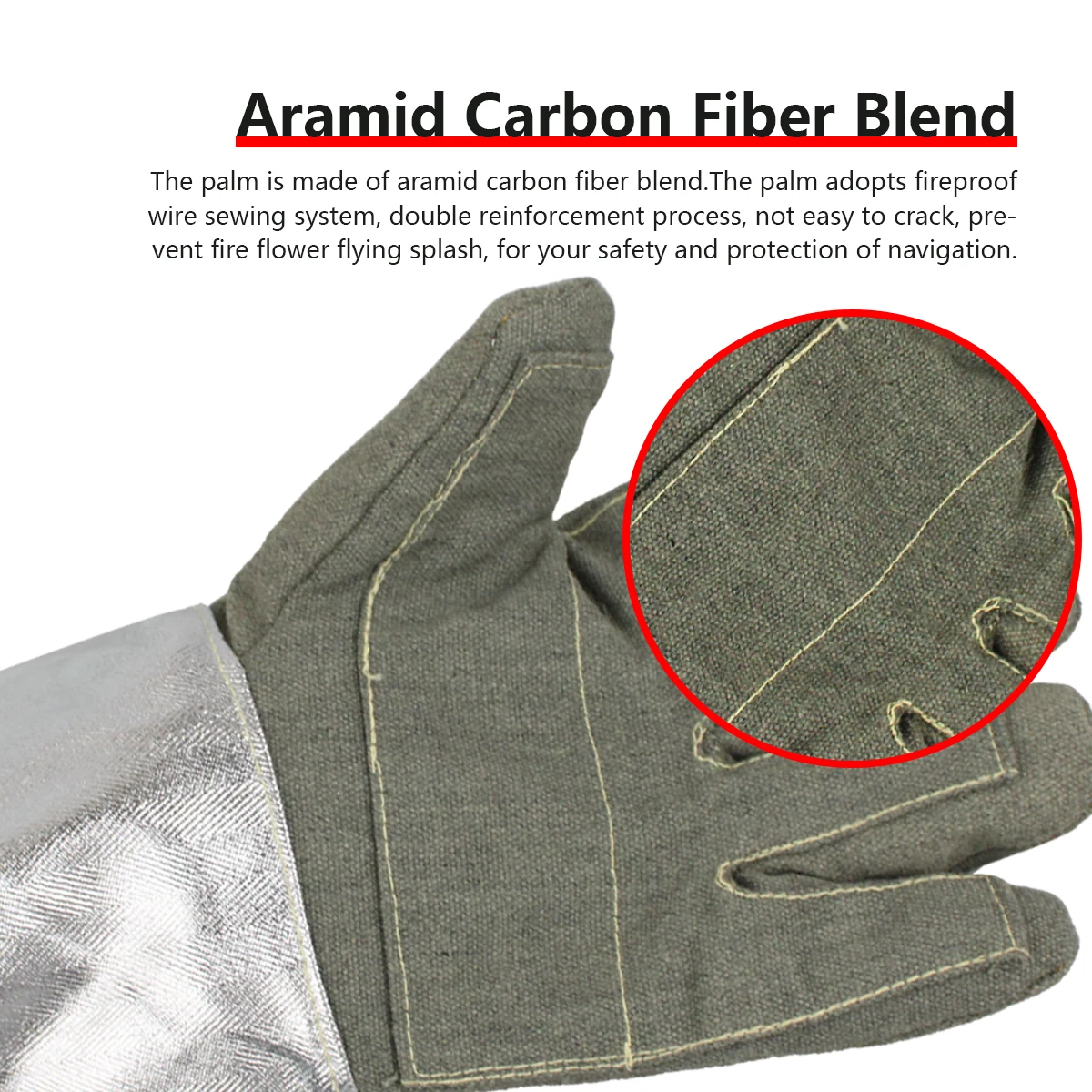 Anti-scald Glove Withstand 1000 Degree Centigrade Flame Retardant Heat Resistance High Temperature Safety Work Gloves view 5