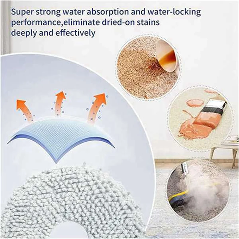 10Pcs Fit For Conga 11090 Spin Revolution Mop Cloth Rag Robot Vacuums Replacement Accessories