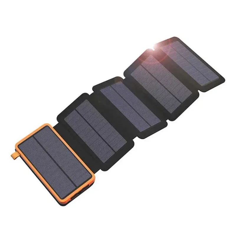 

20000mAh Solar Power Bank External Battery Pack Folding Solar Panel Powerbank Double USB Charger Phone Poverbank For Smart Phone