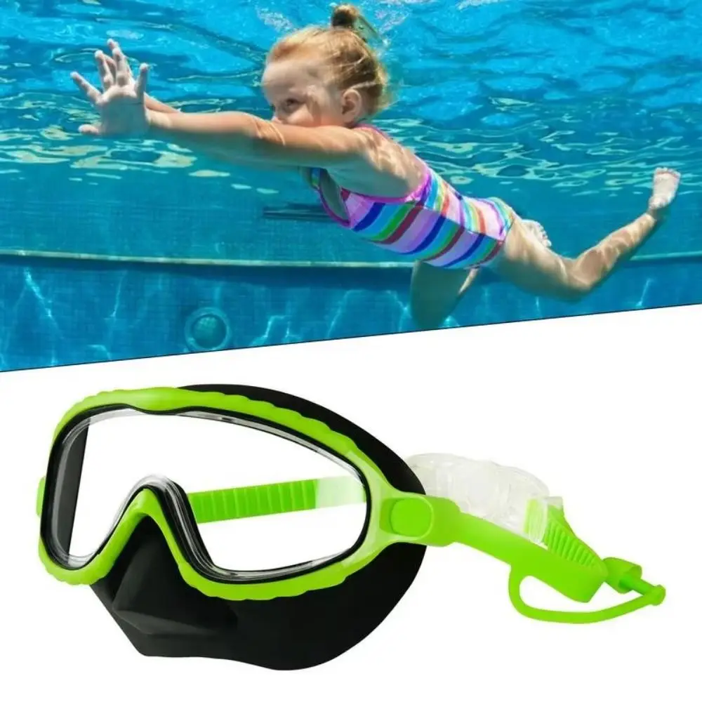 Large Frame Swimming Goggles Waterproof with Glasses Case Diving Eyewear Elastic Anti-fog Swim Training Glasses Diving