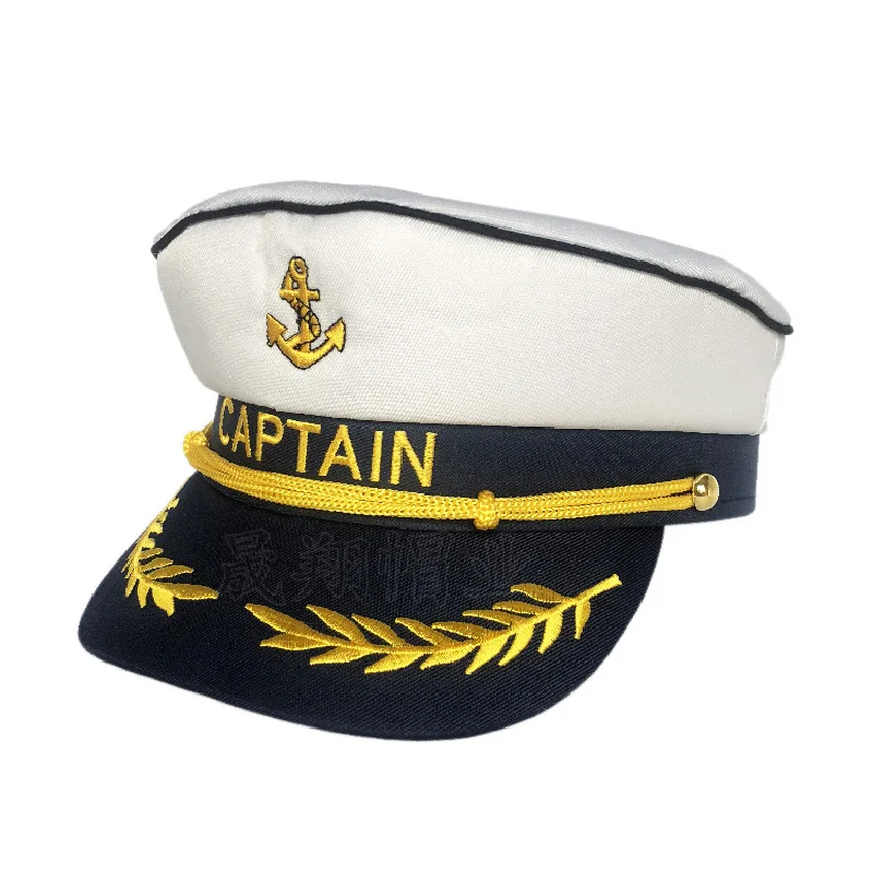 

Military Hat Army Peaked Men ocean-style embroidered captain wheat ear sailor anchor navy style crew 8M135