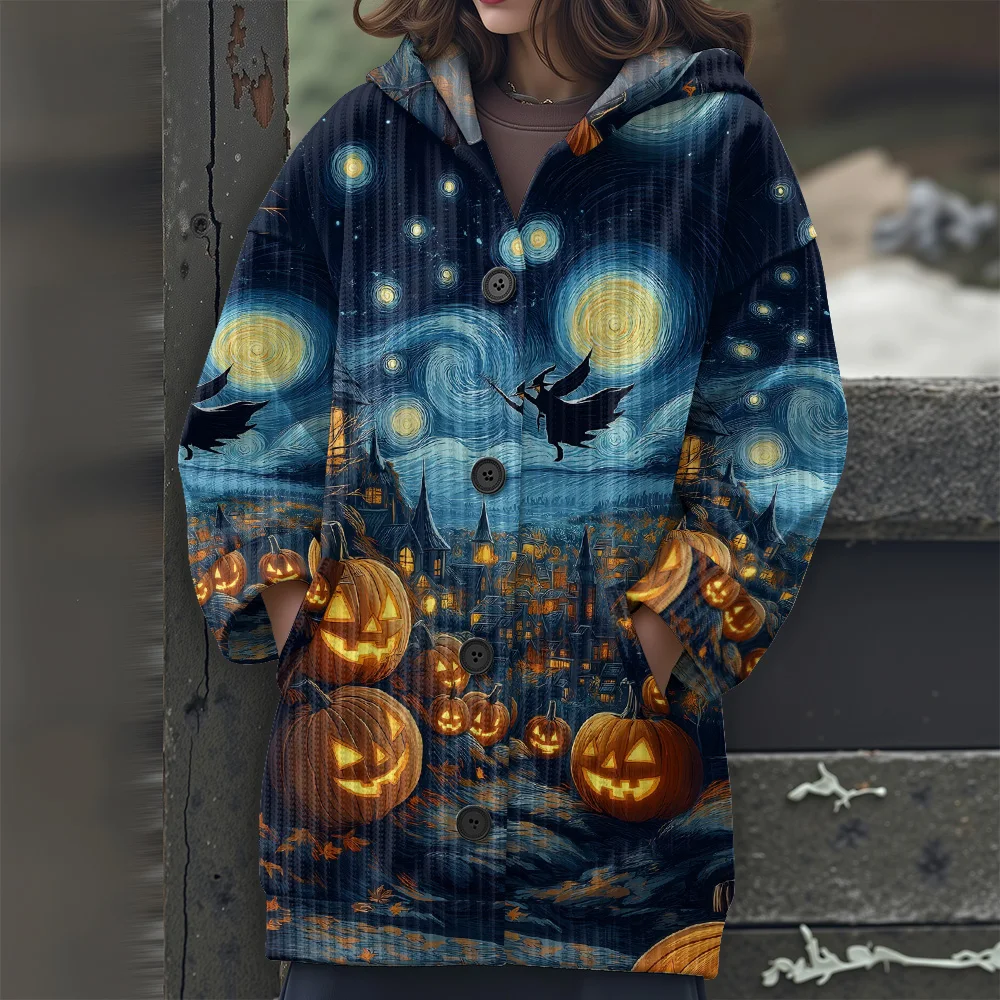 2025 New Women's Long Sleeve Hooded Sweater Casual Fashion Knit Tunic Top Oversize Printing Pullovers Streetwear