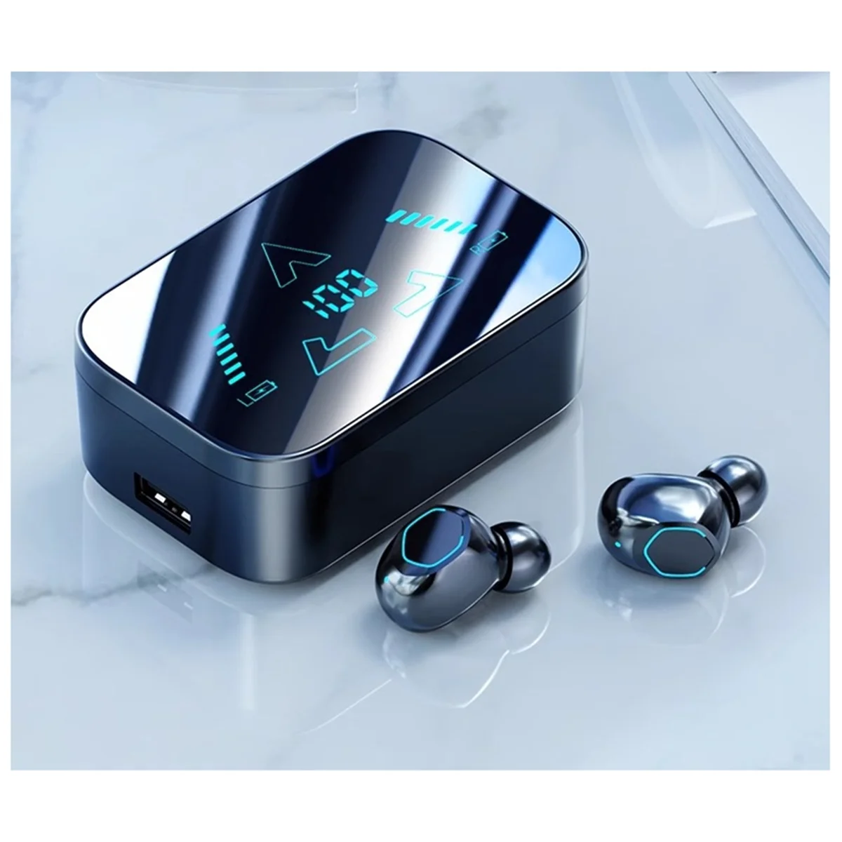 سماعات أذن Yours M48 اللاسلكية، سماعة رأس بخاصية البلوتوث، سماعات شحن داخل الأذن، سماعة رأس رياضية مع ميكروفون