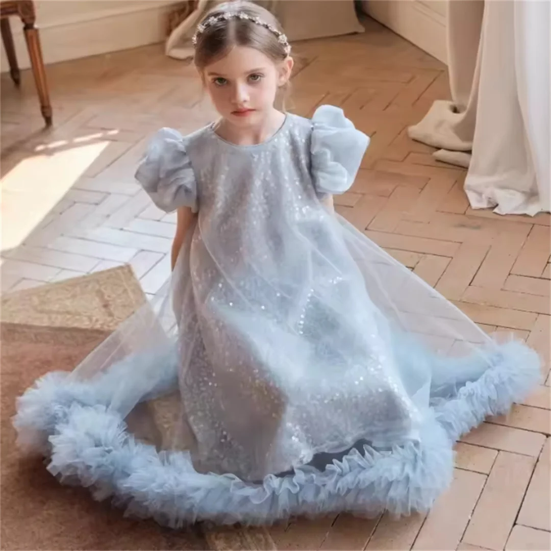 robe-de-soiree-elegante-sur-mesure-pour-filles-tenue-de-princesse-haut-de-gamme-pour-banquet-fete-d'anniversaire-tenue-a-paillettes-nouvelle-collection-de-defile-de-mode-tenue-formelle-pour-enfants