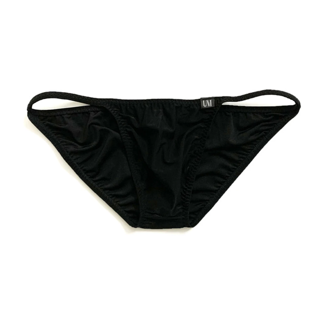 

Sexy Mens Translucent Thong Low Rise Underwear Low Waist Sexy Pouch Briefs Soft Silky Underpants Erotic Lingerie Knickers