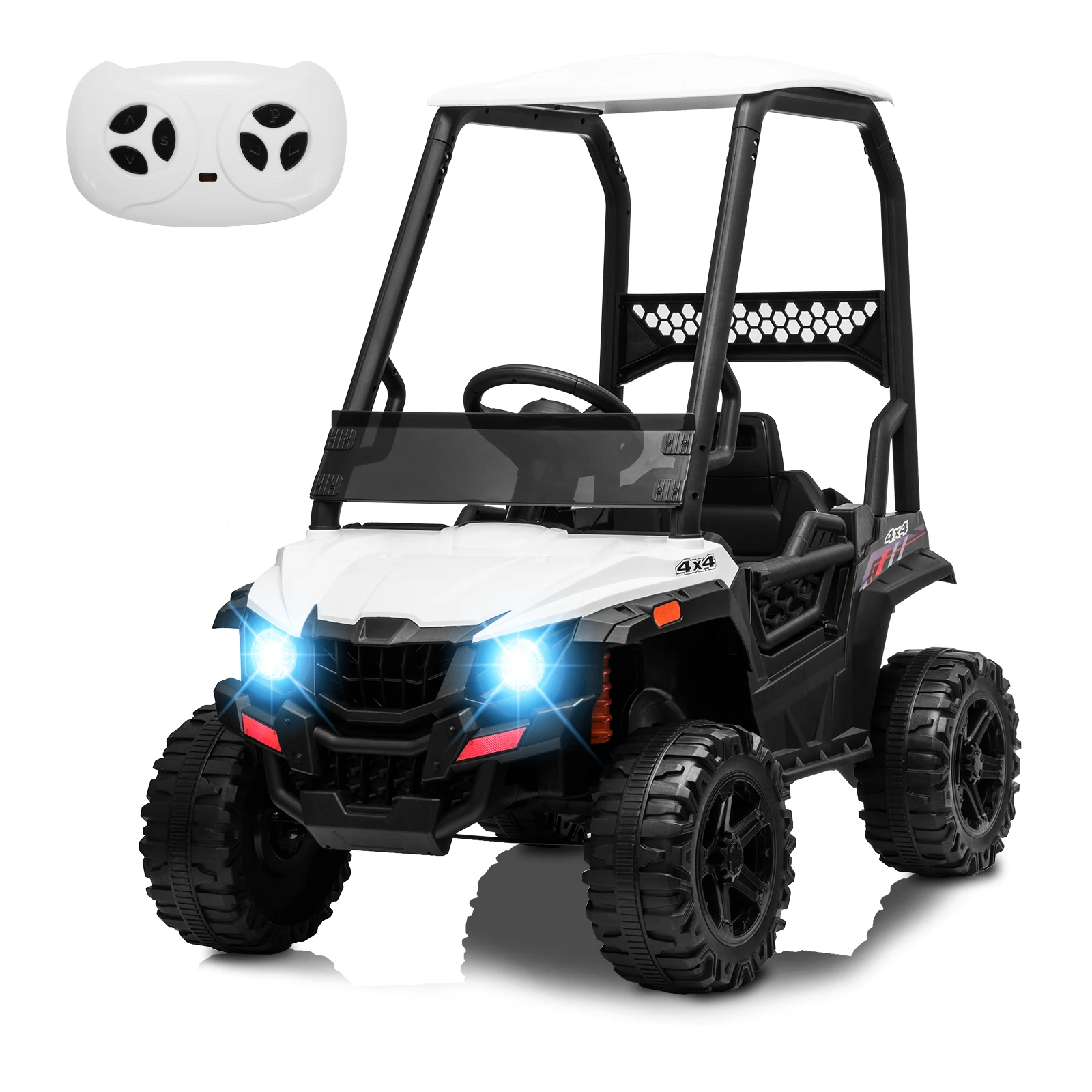 12V Kids Ride On Car Truck w/Parent Remote Control, Spring Suspension, LED Lights, AUX Port, Music . No Tent