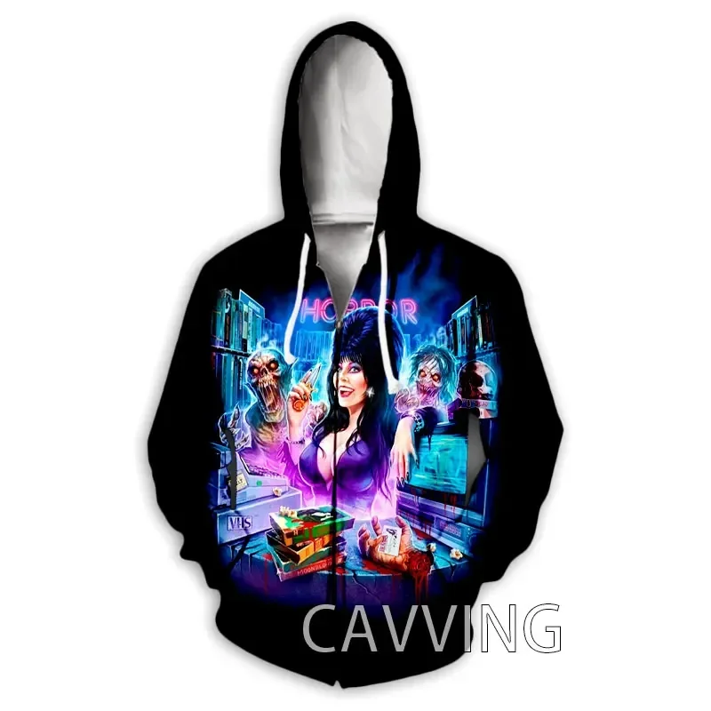 

New Fashion 3D Print E-Elvira Mistress Zipper Hoodies Zip Up Hooded Sweatshirts Harajuku Hoodie Hip Hop Sweatshirts Z02