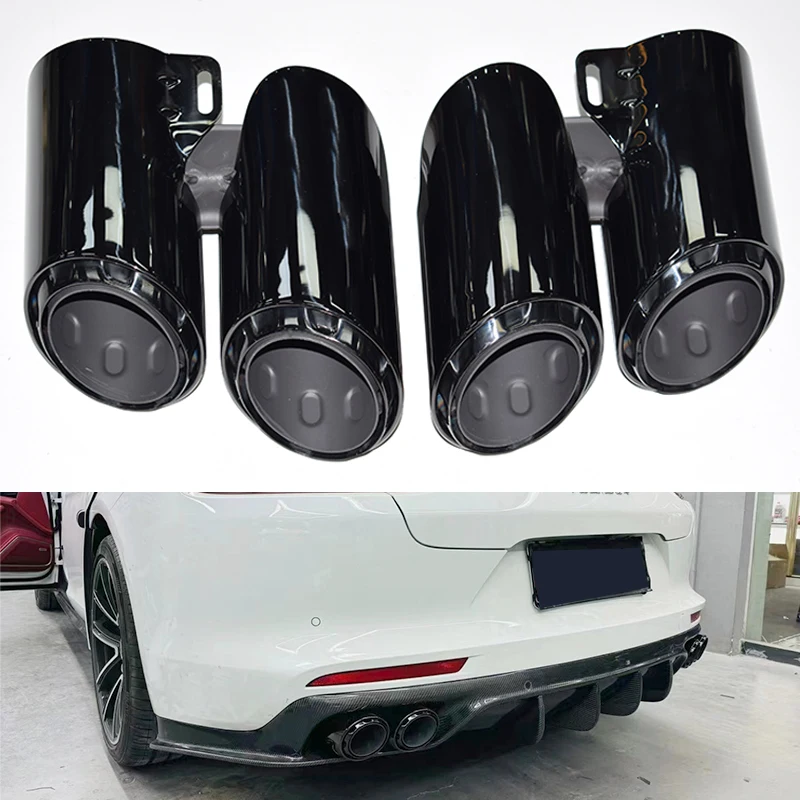 

For 2018-2026 Porsche Paramela 971 Exhaust Pipe Modification GTS Stainless Steel Black Muffler Nozzle Tip Exhaust Tailpipe