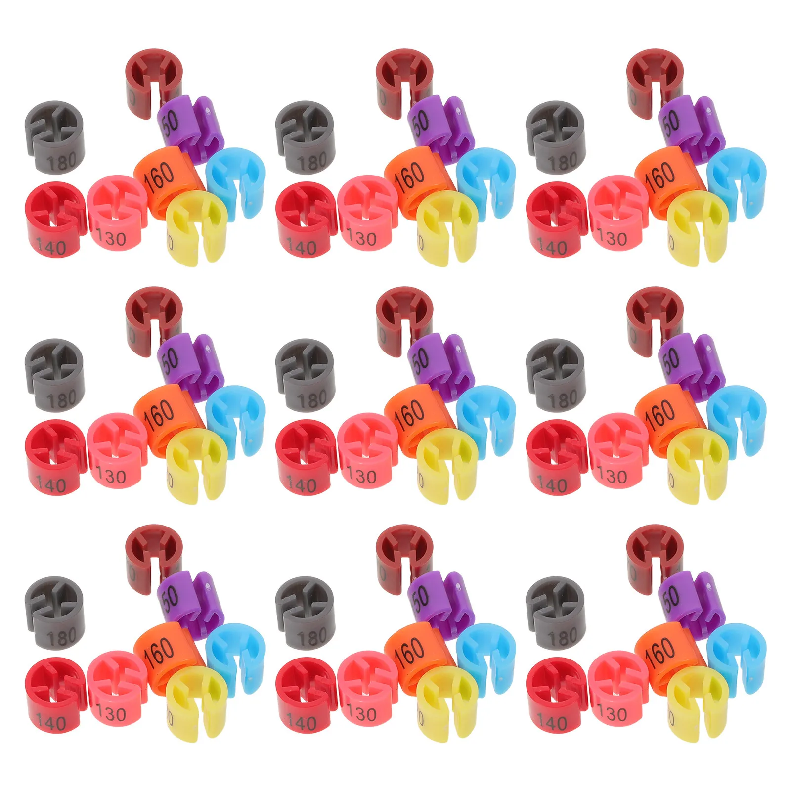 

160PCS Plastic Hanger Labels Colorful Clothing Size Tags for Kids Garment Marker Organizers for Closets Racks