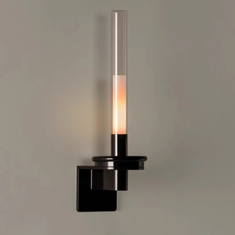 

Испанский ретро подсвечник со стеклянным блеском, светодиодный настенный светильник, черная длинная полоса, съемные настенные бра, освещение для прихожей, прохода, кабинета, лестницы