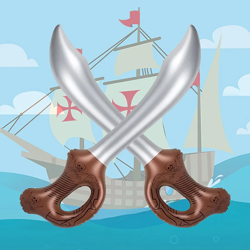 20PCS Inflatable Mimic Pirate Swords Kids Pirate Theme Birthday Party Decor Favors Gift Toy Halloween Captain Cosplay Supplies