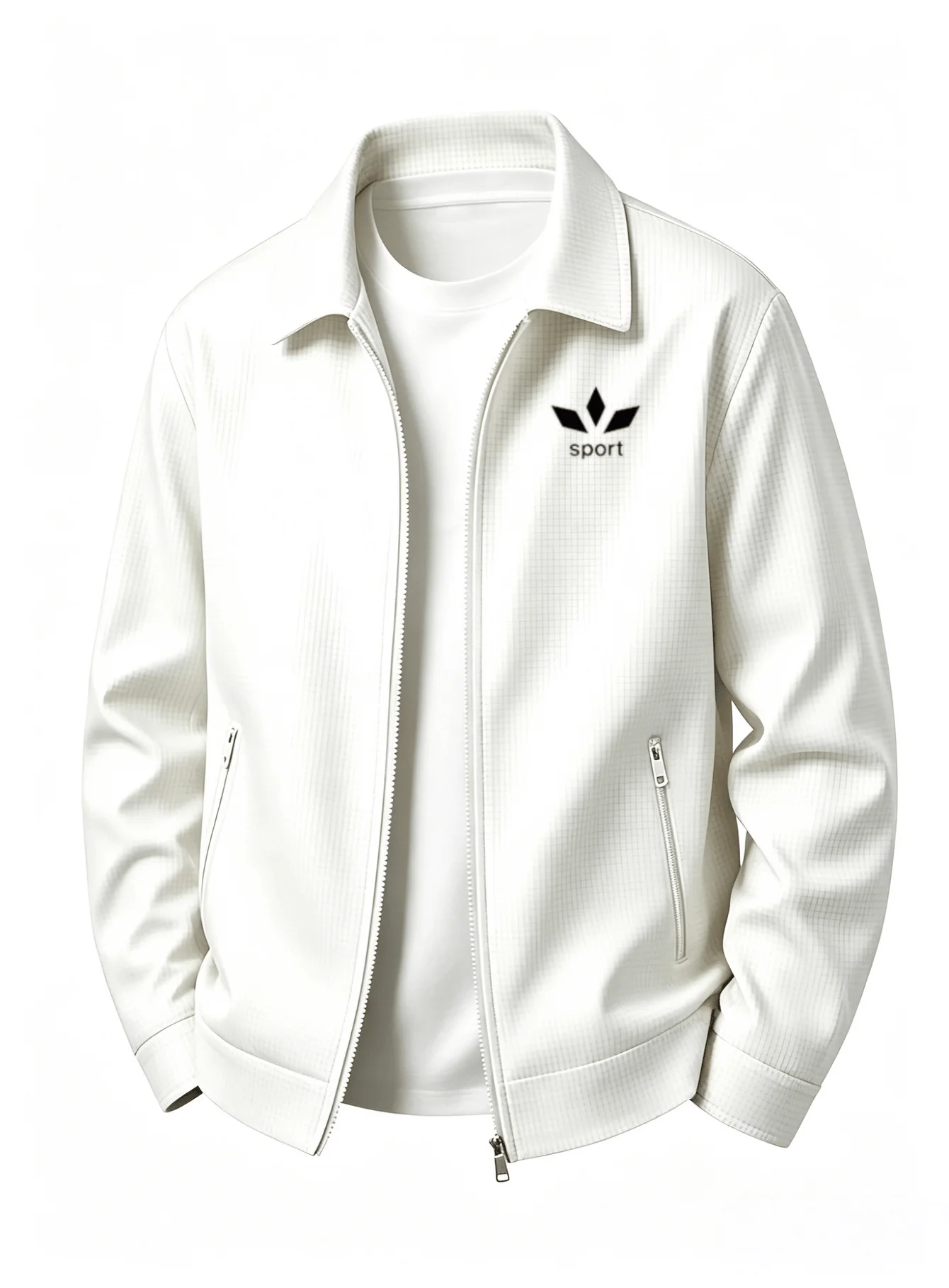 Men's Lightweight Collar Zipper Jacket Spring and Summer Men's High-end Business Casual Jacket Lightweight Texture