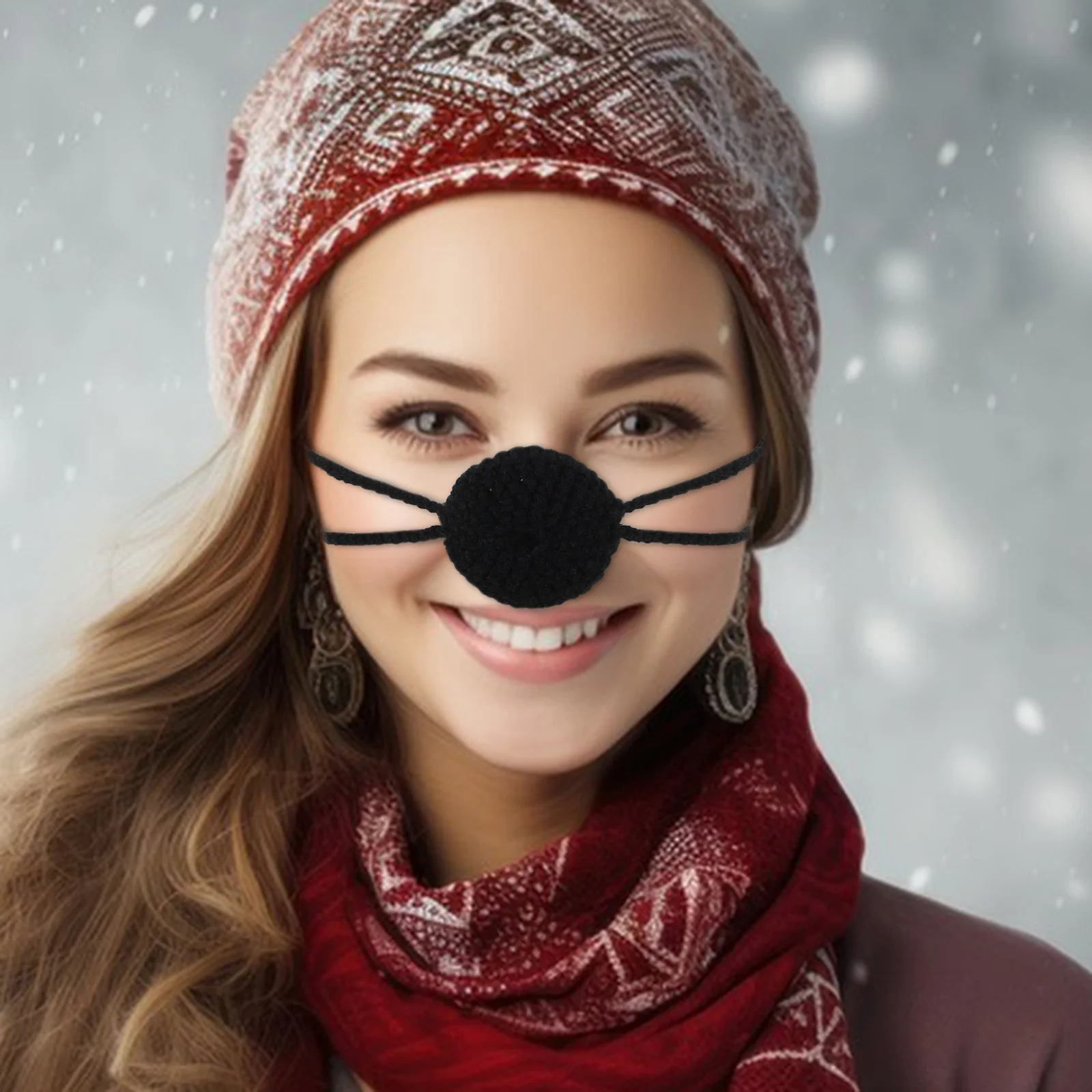 Grappig neusmasker Stofhoezen Winterbeschermer Herbruikbaar om uw warme warmer te houden