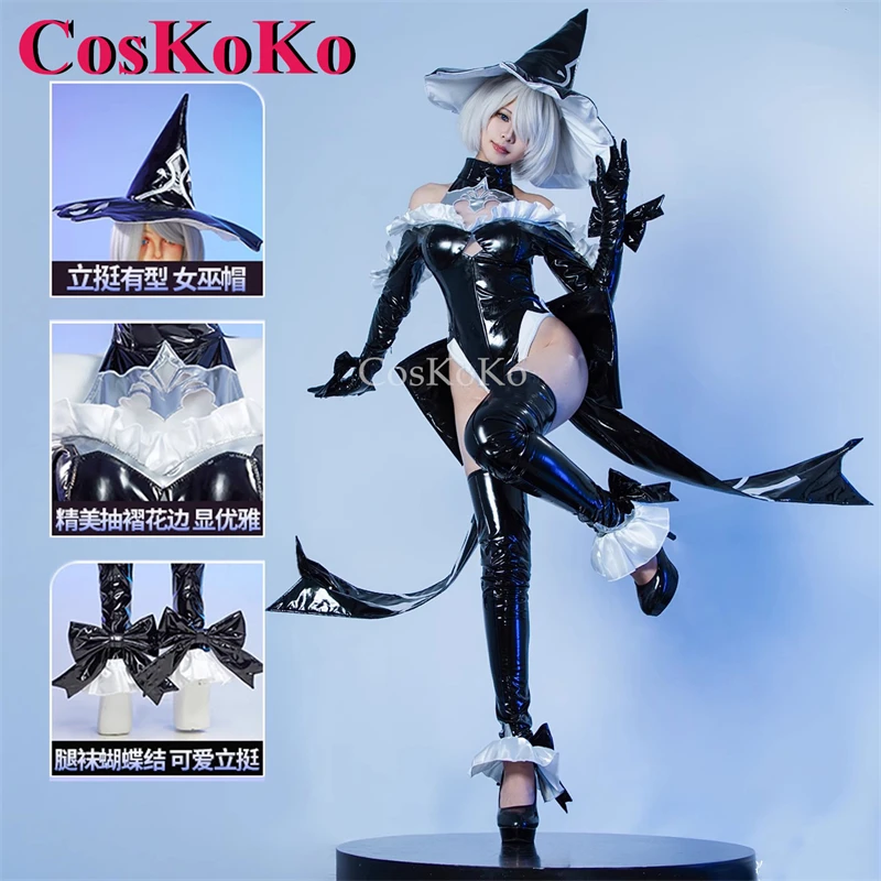 

CosKoKo 2B Косплей Игра NieR: Automata Костюм Модный комбинезон сладкой ведьмы Униформа Полный комплект Одежда для ролевых игр на Хэллоуин