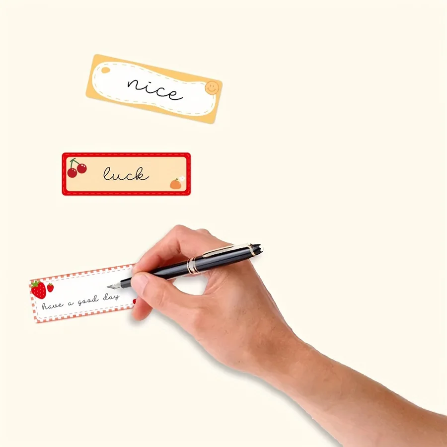120pcs/Roll Cute Cartoon Name Stickers School Stationery Kitchen Storage Classification Label Blank Writable Sticker image 3