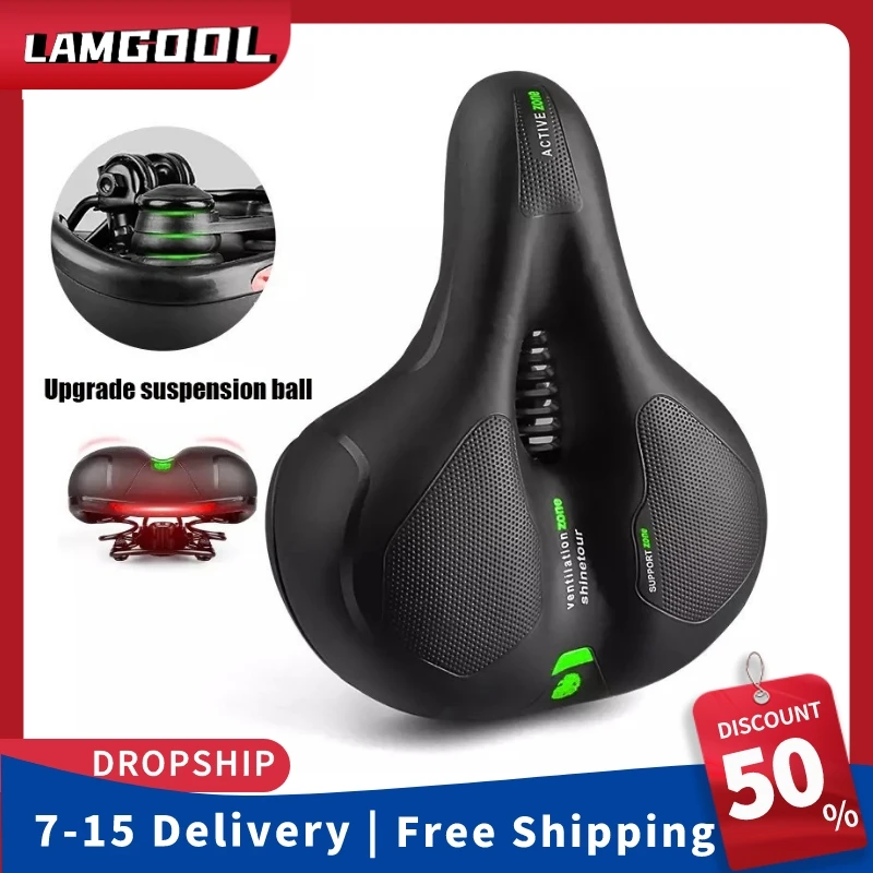 Reflective Shock Absorbing Hollow Bike Saddle MTB Bicycle Seat Breathable Rainproof Cycling Road Mountain Cyxling Accessory Hot