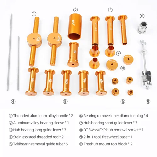 Imagen 2 del producto Herramienta de extracción de instalación de cojinete de cubo de eje pasante de liberación rápida para bicicleta, XD DT350, cuerpo de cubo libre, herramienta de reparación de estrella de trinquete DT