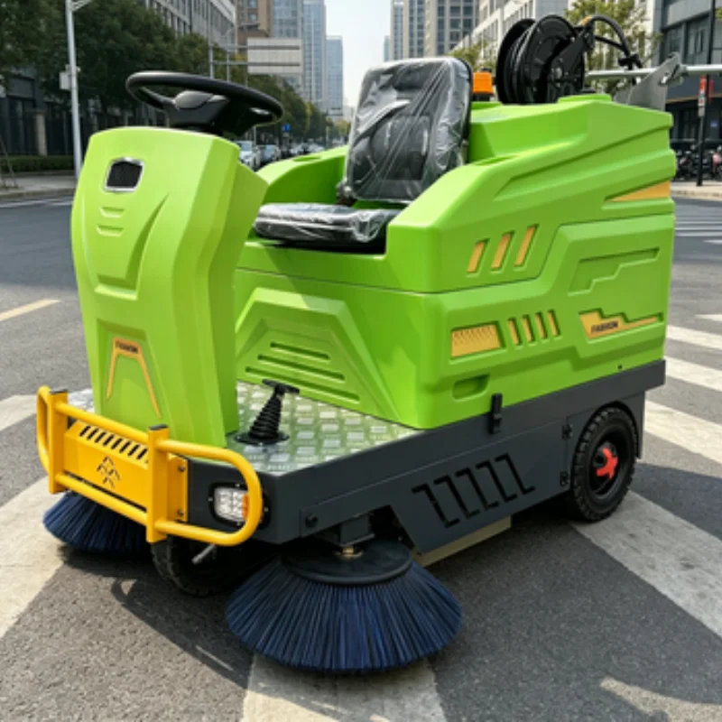 Premium Industrial Ride-on Road Sweeper with 1450mm Cleaning Width and Three Brushes for Commercial Use
