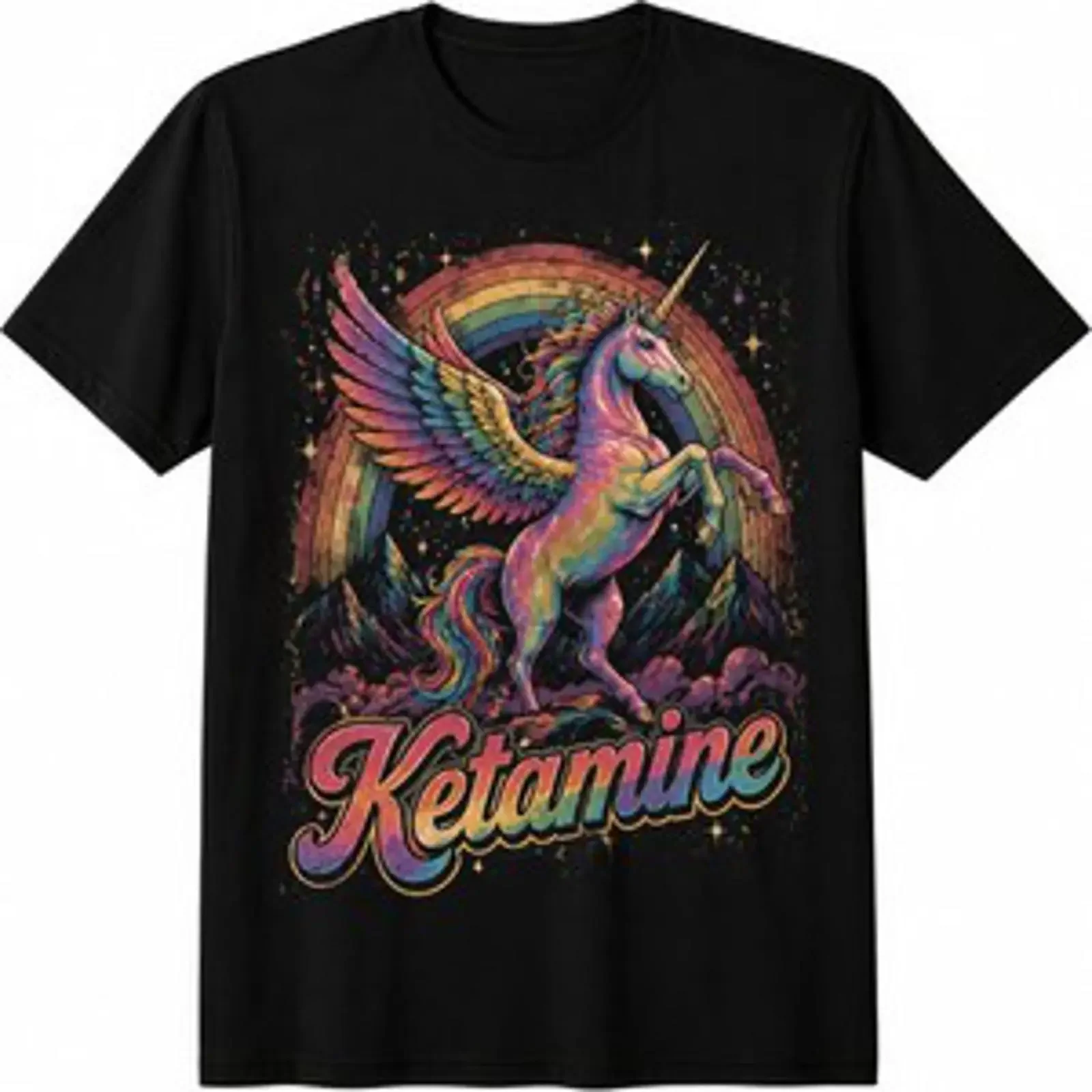 Camiseta con estampado gráfico de Ketamin Pferd Meme, divertida, peculiar, humorística, regalo vintage, estilo casual, para uso diario.