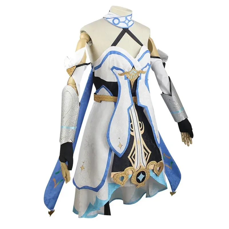 

CyLumine Bright Cosplay lumens Costume Alumina Wig Hair Yuanshen Game Impact Traveler Women Clothes Dress Wig Set Party Outfits