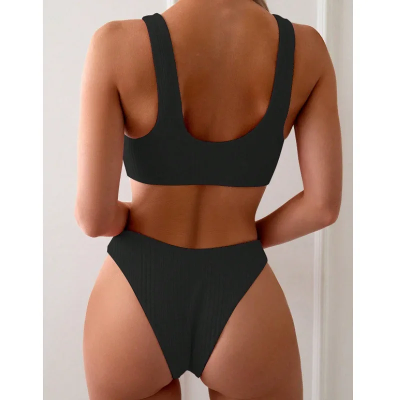 BanRibstring-Maillot de bain pour femmes, bikini, soutien-gorge push-up, sport, tenue de plage coréenne, été, 2025