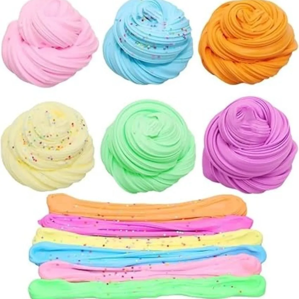 Fluffy butter clay set, cute rubber clay party gift, super soft and non stick, suitable for children's stress relief toys