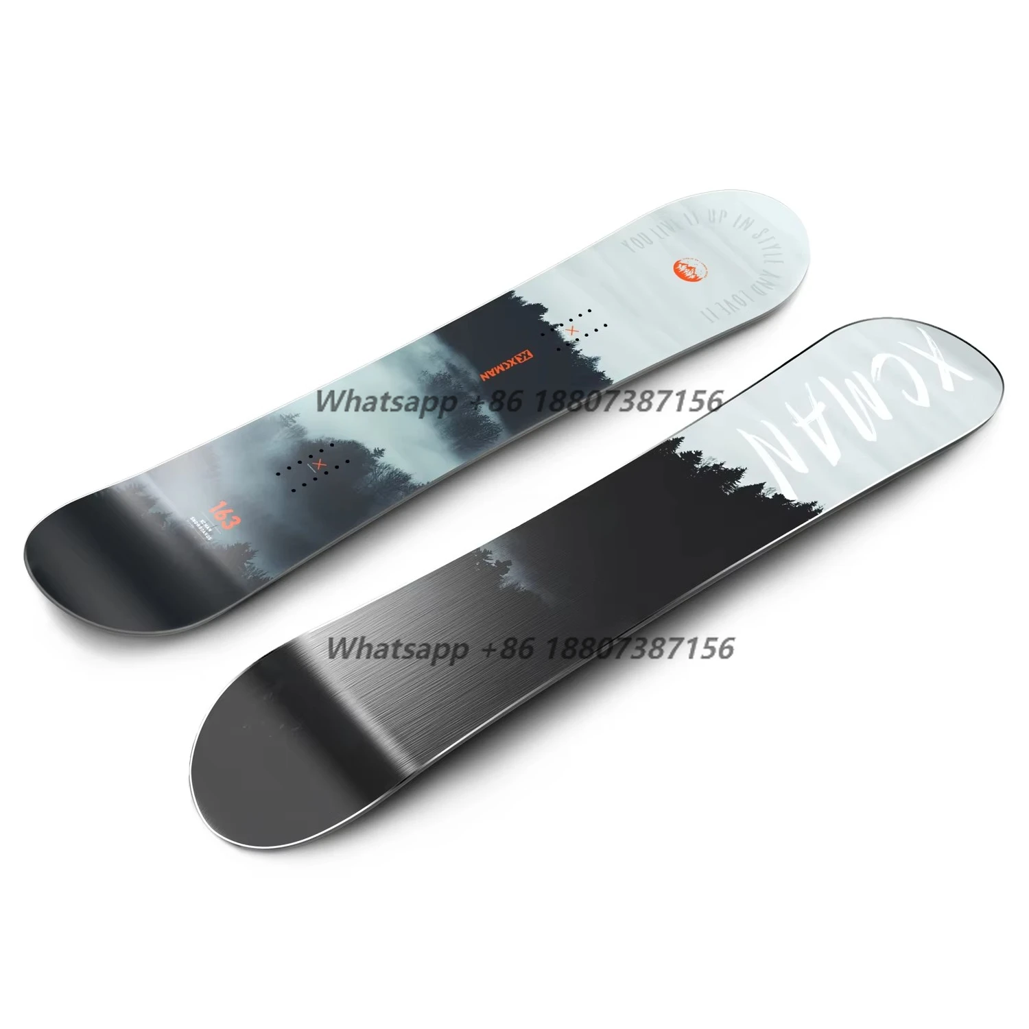 XCMAN Best Beginner Adults Camber True Twin Cloudy Forest Snowboard for All Terrain with Durable Construction 2025