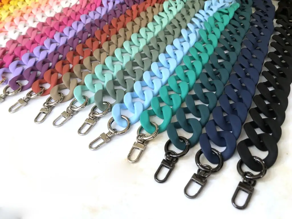 30-120cm Chain Accessory Acrylic Fashion Woman Handbag Resin Luxury Frosted Strap Clutch Shoulder Purse -silver Hook