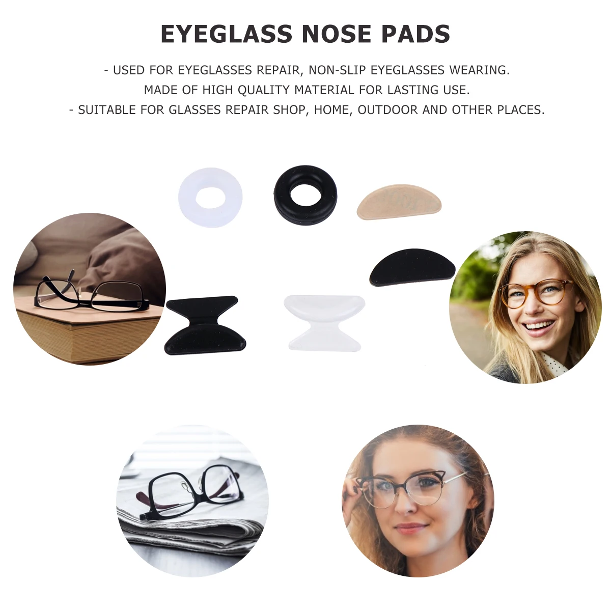 

Eyeglasses Repair Kit Non Slip Nose Grips Glasses Hook Holders Silica Gel Reading Accessories Home Outdoor