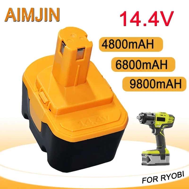 

14.4V 4800mAh/6800mAh/9800mAh for Ryobi Battery SaftSafety Compatible R10521 RY6201 RY6202 130224010 130224011 130281002 1314702