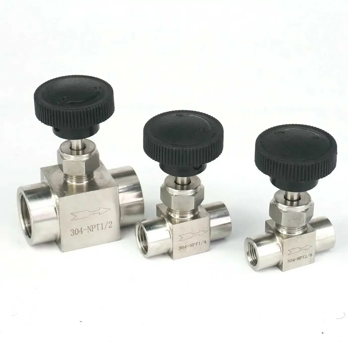 

1/8" 1/4" 3/8" 1/2" NPT BSP M14x1.5 M20x1.5 Female 304 Stainless Equal Straight Flow Control Needle Valve Water Gas Oil 915 PSI