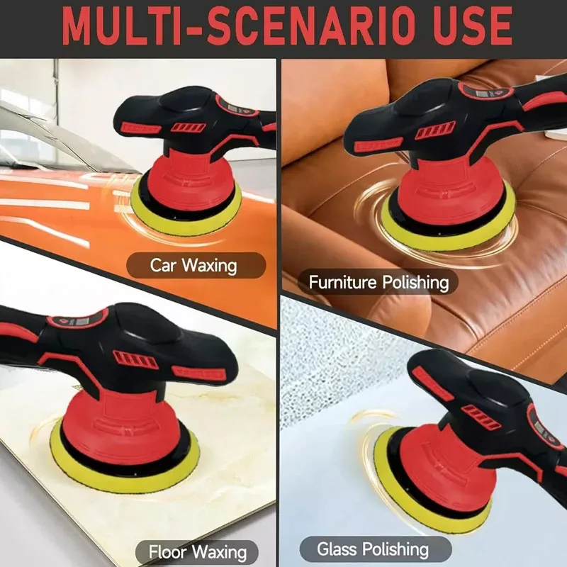 Fit for Milwaukee 18V Battery Cordless Car Polisher 8 Gears Electric Auto Polishing Machine Waxing Sanding Sealing Power Tools view 5