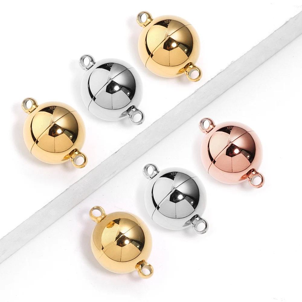 2 teile/los Runde Edelstahl Magnetische Verschlüsse Für Lederband Armband Halskette Magnet End Verschluss Anschlüsse DIY Schmuck Machen