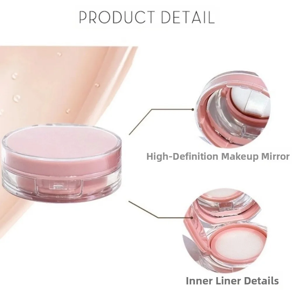 DIY Mini Empty Puff Box Transparent Portable Cosmetic Container with Mirror with Sponge Air Cushion Box For BB Cream