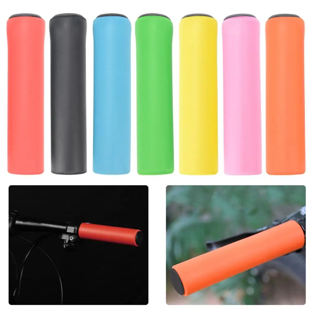 1Pair Silicone Cycling Bicycle Grips Outdoor MTB Mountain Bike Handlebar Grips Cover Anti-slip Strong Support Grips Bike Part